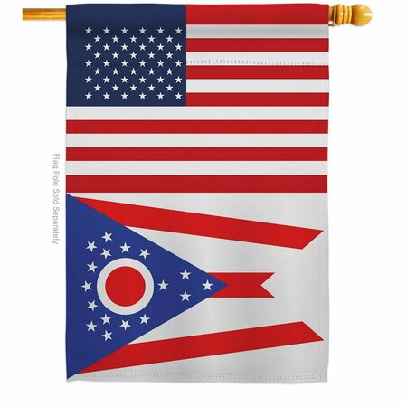 GUARDERIA 28 x 40 in. USA Ohio American State Vertical House Flag with Double-Sided  Banner Garden Yard Gift GU3953781